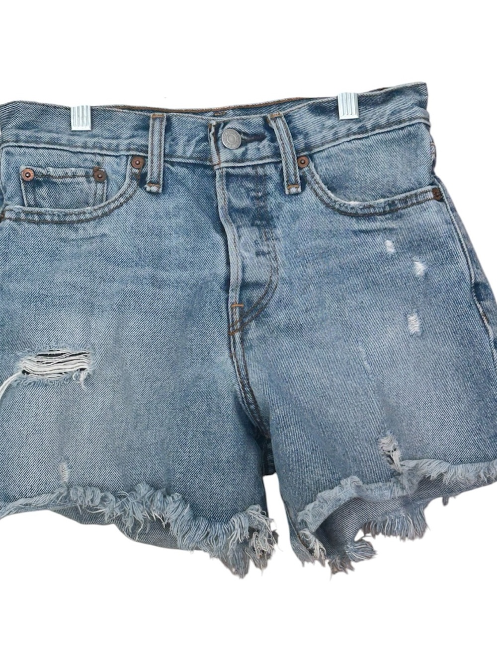 Levi's Light Blue Distressed Denim Cutoff Shorts